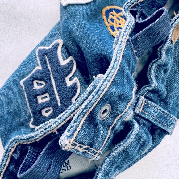 Polo Ralph Lauren BLUE Girl's Astor Slim Boyfriend Jeans Patchwork ~ Sz 4t, RARE - Picture 8 of 9